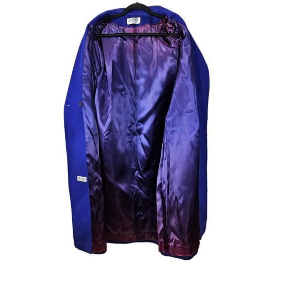 J.G. Hook Double Breasted 100% Wool Blue Trench Pea Coat - Picture 8 of 9